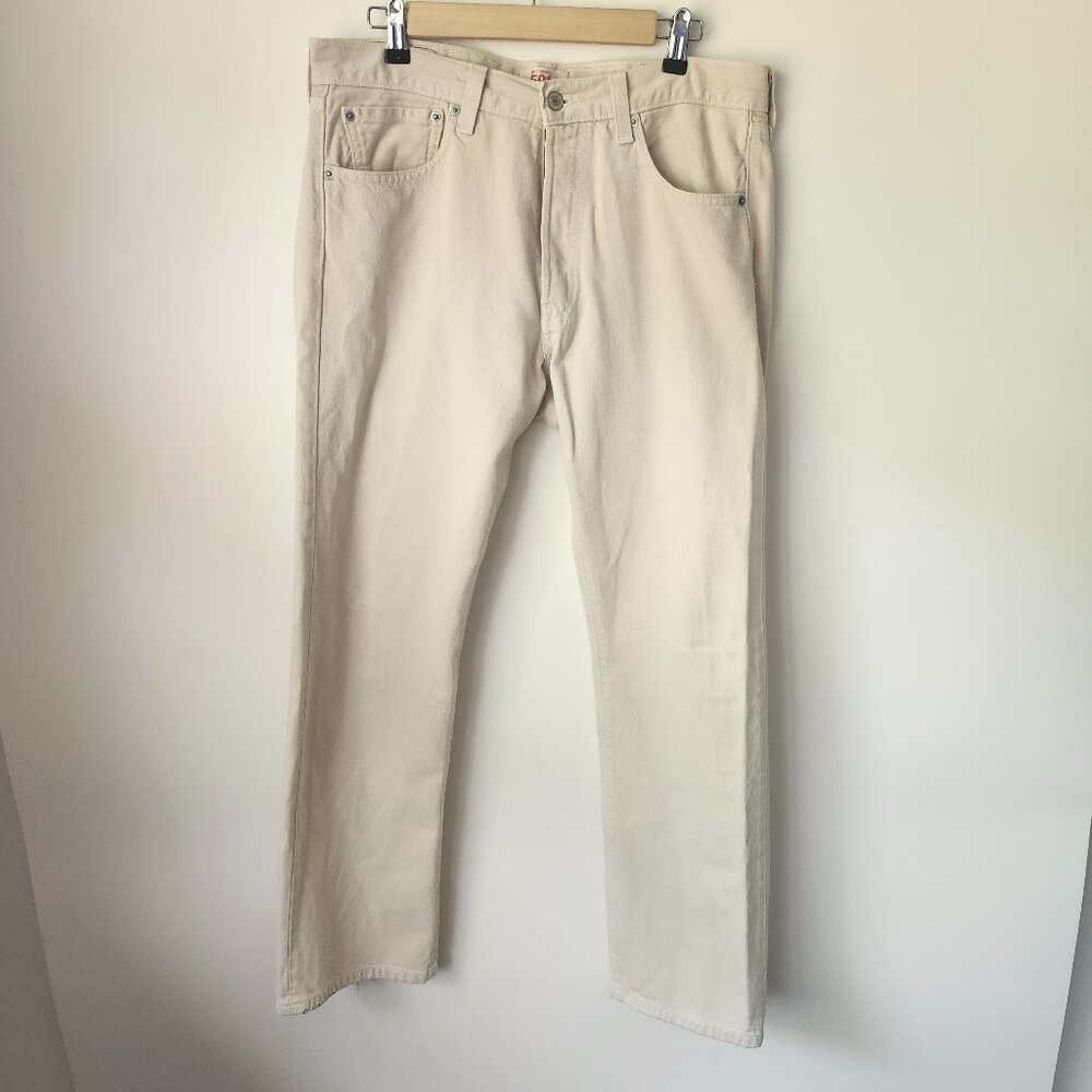 Levi’s 501 Original Fit Straight Leg Beige Denim Jeans Button Fly W33 L30